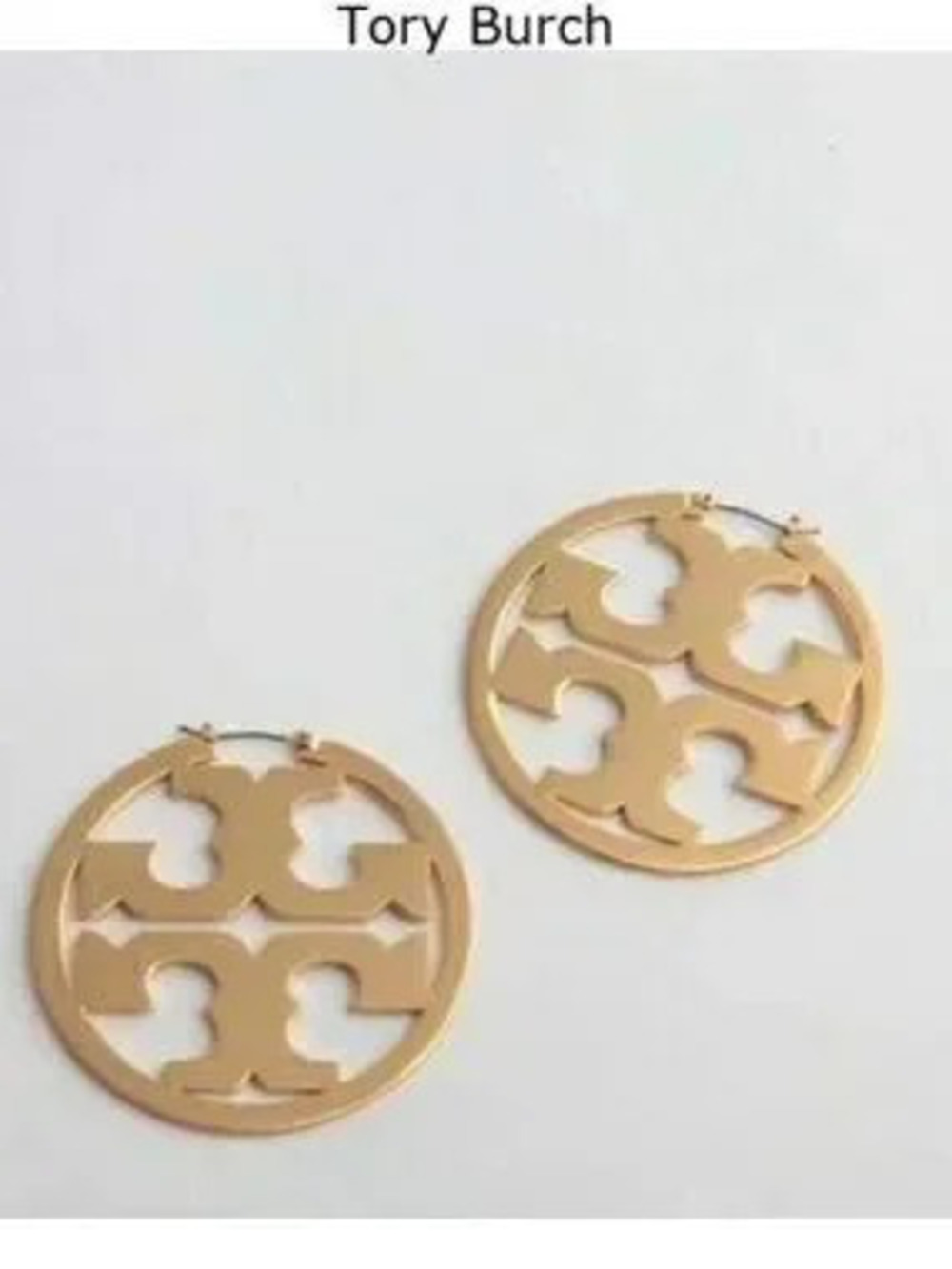 Tory Burch Miller Logo Gold Hoop Earrings